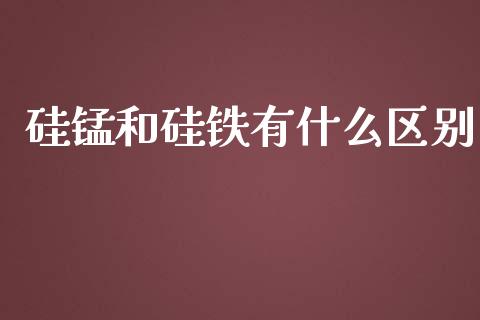 硅锰和硅铁有什么区别_https://wap.sdxiaoxijinshu.com_期货_第1张