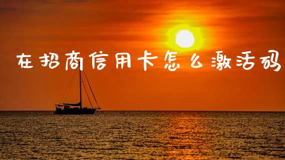在招商信用卡怎么激活码_https://wap.sdxiaoxijinshu.com_金融_第1张