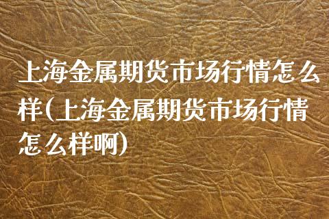 上海金属期货市场行情怎么样(上海金属期货市场行情怎么样啊)_https://wap.sdxiaoxijinshu.com_财经_第1张