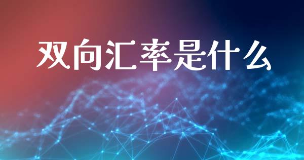 双向汇率是什么_https://wap.sdxiaoxijinshu.com_财经_第1张
