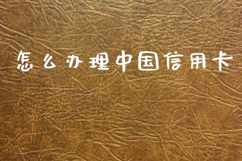 怎么办理中国信用卡_https://wap.sdxiaoxijinshu.com_金融_第1张