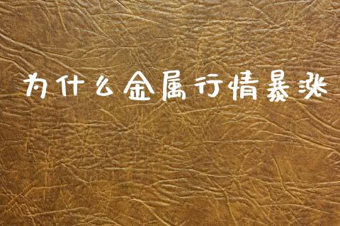 为什么金属行情暴涨_https://wap.sdxiaoxijinshu.com_期货_第1张
