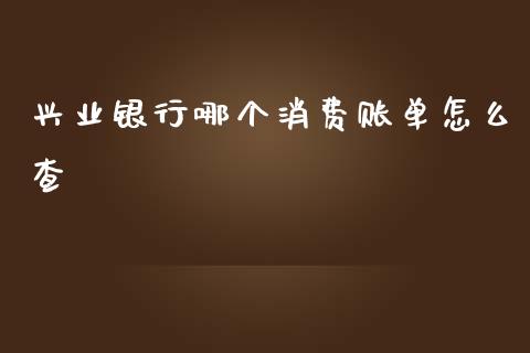 兴业银行哪个消费账单怎么查_https://wap.sdxiaoxijinshu.com_金融_第1张