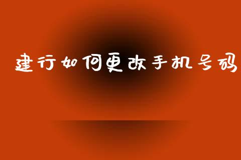 建行如何更改手机号码_https://wap.sdxiaoxijinshu.com_金融_第1张