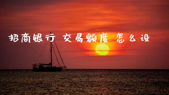 招商银行 交易额度 怎么设_https://wap.sdxiaoxijinshu.com_金融_第1张