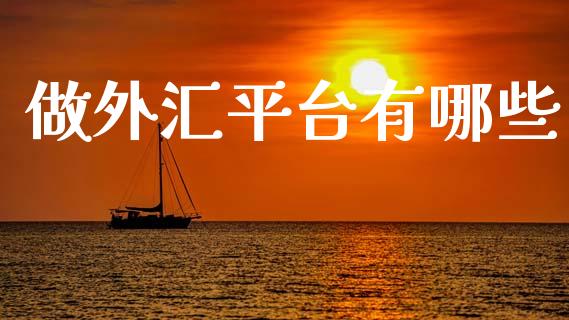 做外汇平台有哪些_https://wap.sdxiaoxijinshu.com_理财_第1张