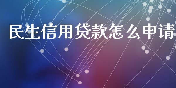 民生信用贷款怎么申请_https://wap.sdxiaoxijinshu.com_金融_第1张