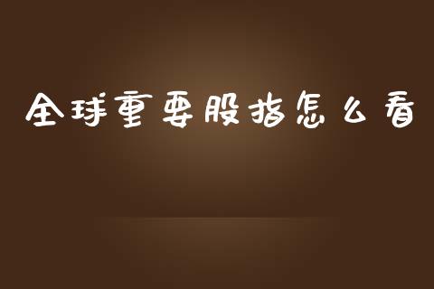 全球重要股指怎么看_https://wap.sdxiaoxijinshu.com_期货_第1张