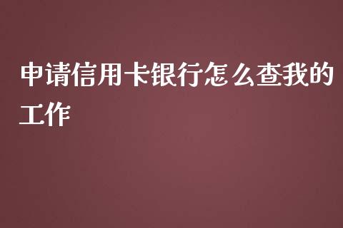 申请信用卡银行怎么查我的工作_https://wap.sdxiaoxijinshu.com_金融_第1张