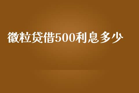 徽粒贷借500利息多少_https://wap.sdxiaoxijinshu.com_理财_第1张