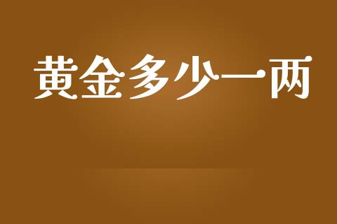 黄金多少一两_https://wap.sdxiaoxijinshu.com_财经_第1张