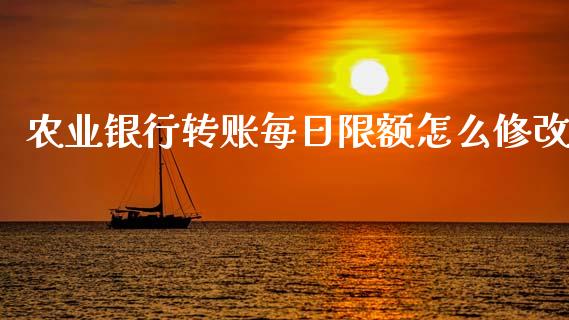 农业银行转账每日限额怎么修改_https://wap.sdxiaoxijinshu.com_理财_第1张