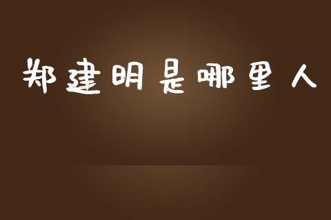 郑建明是哪里人_https://wap.sdxiaoxijinshu.com_理财_第1张