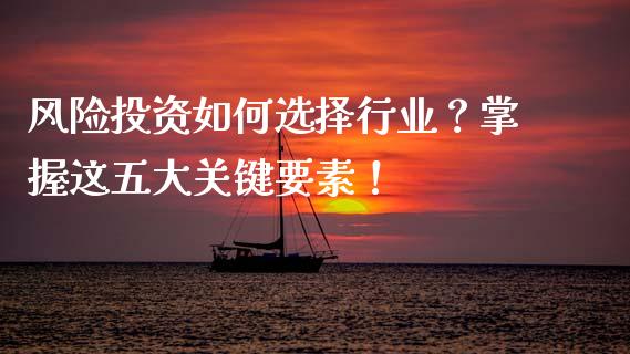 风险投资如何选择行业？掌握这五大关键要素！_https://wap.sdxiaoxijinshu.com_理财_第1张
