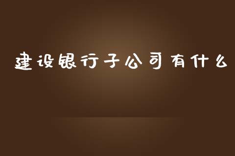 建设银行子公司有什么_https://wap.sdxiaoxijinshu.com_理财_第1张