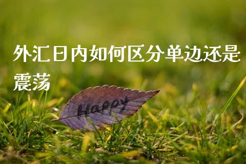 外汇日内如何区分单边还是震荡_https://wap.sdxiaoxijinshu.com_财经_第1张