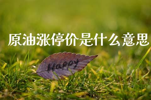 原油涨停价是什么意思_https://wap.sdxiaoxijinshu.com_期货_第1张
