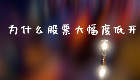 为什么股票大幅度低开_https://wap.sdxiaoxijinshu.com_金融_第1张
