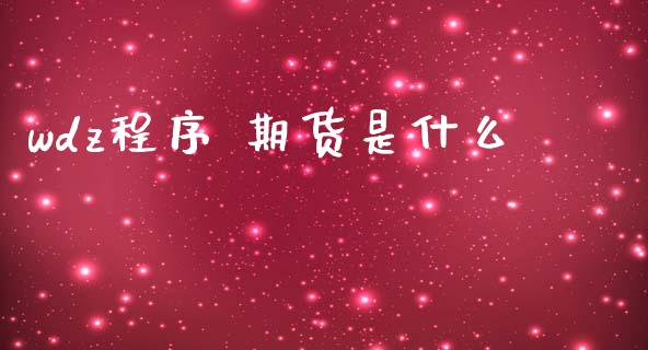 wdz程序 期货是什么_https://wap.sdxiaoxijinshu.com_期货_第1张