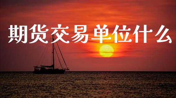 期货交易单位什么_https://wap.sdxiaoxijinshu.com_期货_第1张