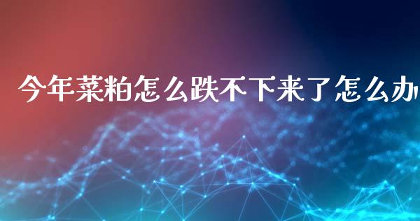 今年菜粕怎么跌不下来了怎么办_https://wap.sdxiaoxijinshu.com_期货_第1张