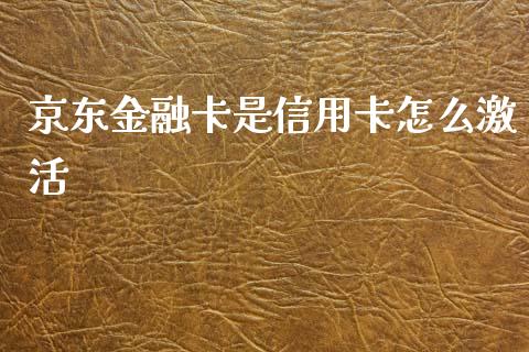 京东金融卡是信用卡怎么激活_https://wap.sdxiaoxijinshu.com_金融_第1张