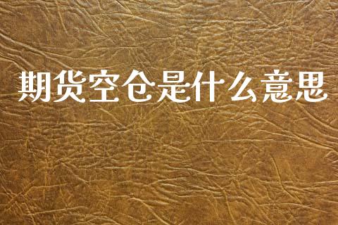 期货空仓是什么意思_https://wap.sdxiaoxijinshu.com_期货_第1张