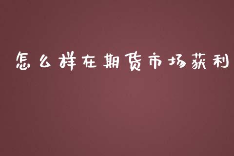 怎么样在期货市场获利_https://wap.sdxiaoxijinshu.com_期货_第1张