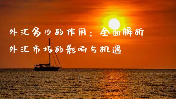 外汇多少的作用:全面解析外汇市场的影响与机遇_期货_第1张_金融万问站 外汇多少的作用:全面解析外汇市场的影响与机遇_https://wap.sdxiaoxijinshu.com_期货_第1张