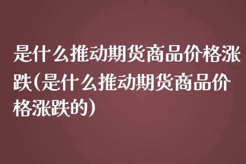 是什么推动期货商品价格涨跌(是什么推动期货商品价格涨跌的)_https://wap.sdxiaoxijinshu.com_理财_第1张