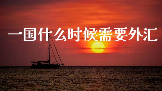 一国什么时候需要外汇_https://wap.sdxiaoxijinshu.com_财经_第1张