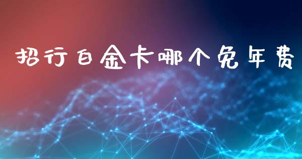招行白金卡哪个免年费_https://wap.sdxiaoxijinshu.com_理财_第1张