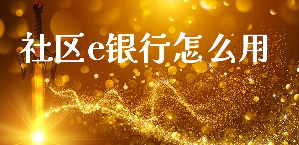 社区e银行怎么用_https://wap.sdxiaoxijinshu.com_金融_第1张