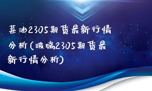 菜油2305期货最新行情分析(玻璃2305期货最新行情分析)_https://wap.sdxiaoxijinshu.com_财经_第1张