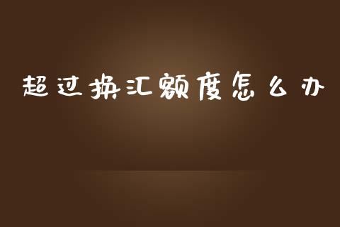 超过换汇额度怎么办_https://wap.sdxiaoxijinshu.com_财经_第1张