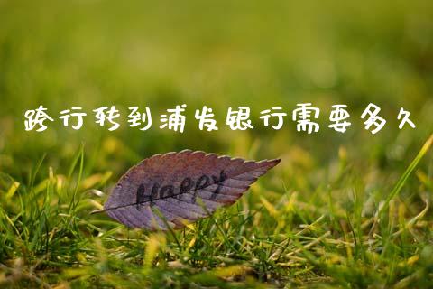 跨行转到浦发银行需要多久_https://wap.sdxiaoxijinshu.com_理财_第1张