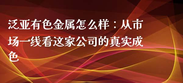 泛亚有色金属怎么样：从市场一线看这家公司的真实成色_https://wap.sdxiaoxijinshu.com_期货_第1张