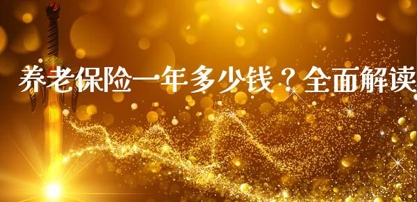 养老保险一年多少钱？全面解读_https://wap.sdxiaoxijinshu.com_期货_第1张