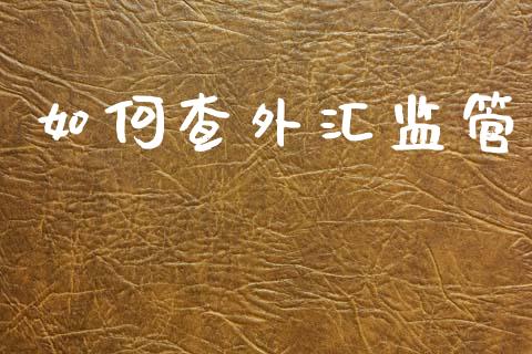 如何查外汇监管_https://wap.sdxiaoxijinshu.com_财经_第1张