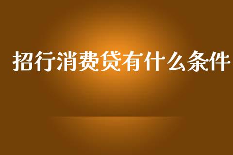 招行消费贷有什么条件_https://wap.sdxiaoxijinshu.com_财经_第1张