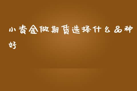 小资金做期货选择什么品种好_https://wap.sdxiaoxijinshu.com_期货_第1张