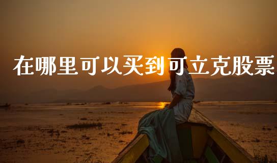 在哪里可以买到可立克股票_https://wap.sdxiaoxijinshu.com_财经_第1张