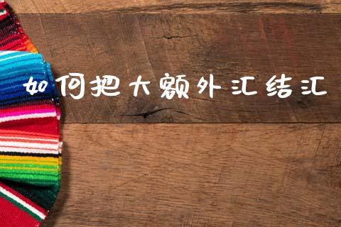如何把大额外汇结汇_https://wap.sdxiaoxijinshu.com_财经_第1张