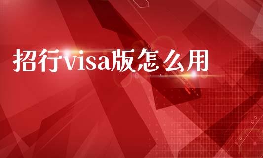 招行visa版怎么用_https://wap.sdxiaoxijinshu.com_金融_第1张