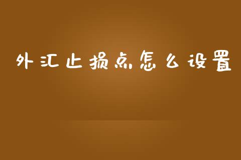 外汇止损点怎么设置_https://wap.sdxiaoxijinshu.com_财经_第1张