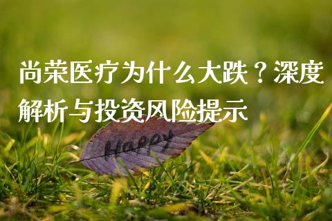 尚荣医疗为什么大跌？深度解析与投资风险提示_https://wap.sdxiaoxijinshu.com_理财_第1张