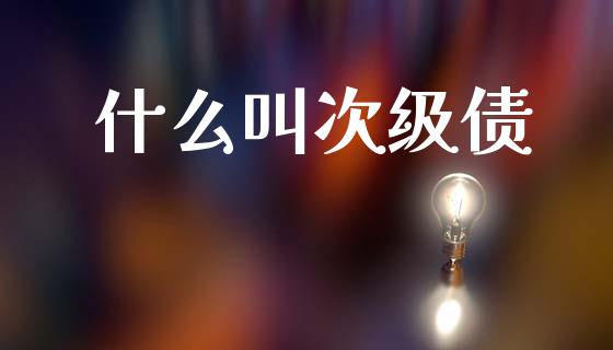 什么叫次级债_https://wap.sdxiaoxijinshu.com_财经_第1张