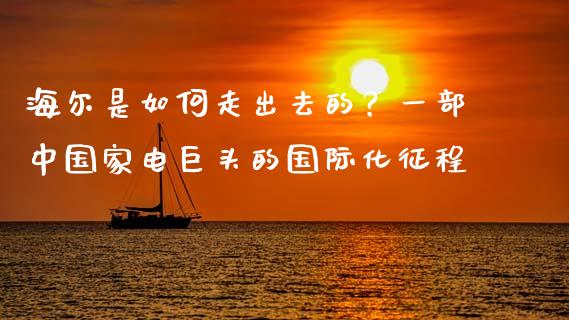 海尔是如何走出去的？一部中国家电巨头的国际化征程_https://wap.sdxiaoxijinshu.com_金融_第1张