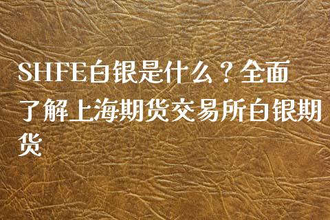 SHFE白银是什么？全面了解上海期货交易所白银期货_https://wap.sdxiaoxijinshu.com_财经_第1张