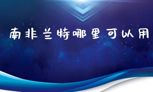 南非兰特哪里可以用_https://wap.sdxiaoxijinshu.com_财经_第1张